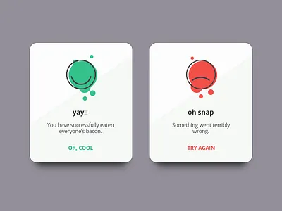 Daily UI #011 - Flash message #dailyui #011 app cards dailyui design error flash message flat illustration success ui ux vector