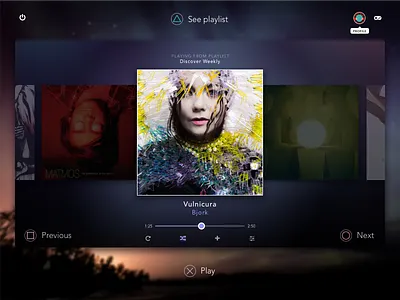 Day 025 - Tv App app bjork dailyui design music music app play station ps4 tv ui ux