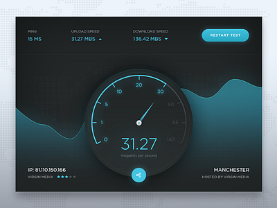 Speed Test blue dial gradient graph speed speed test