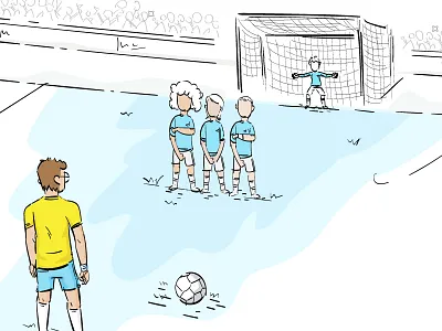 Free kick! crowd focus football freekick goal goal keeper players