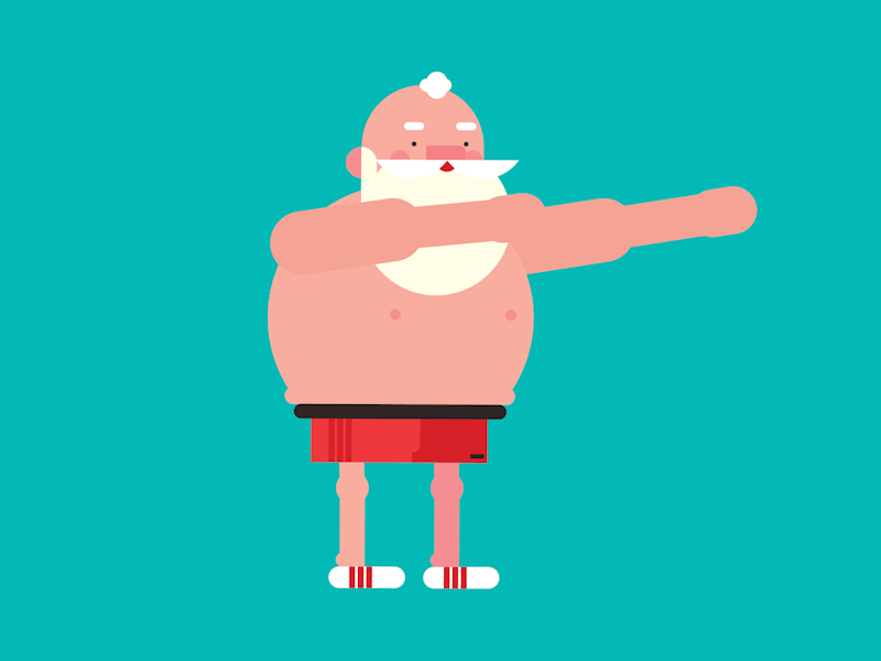 Santa Warm Up 2d animation christmas flat holidays illustration santa vector