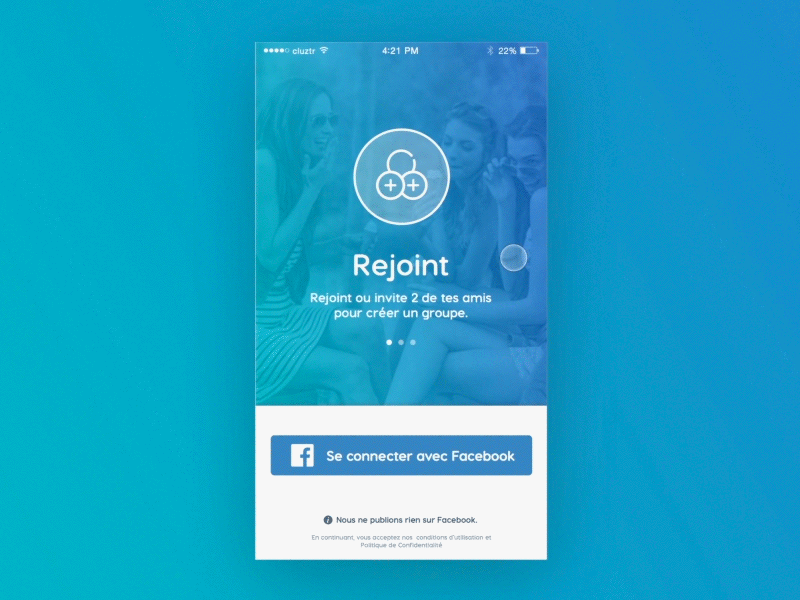 V2 - Cluztr iOS App Walkthroughs connect design facebook ios principle sketch ui walkthroughs