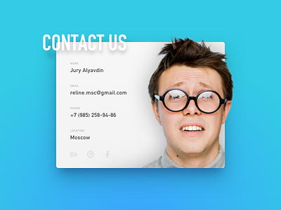 Contact Us 028 28 card contact us dailyui