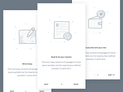 Mobile Blog App Intro article blog ebook illustration intro ios kit mobile news social story ui