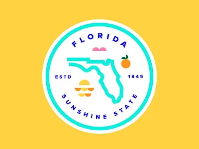 Florida Badge florida florida badge florida icon orange pink bird state sunset sunshine state