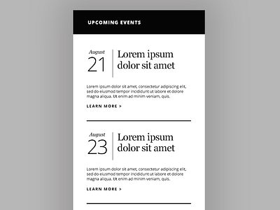 Typographic Event Calendar black and white calendar event event calendar serif type typography ui widget