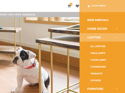 Off-canvas desktop menu accordion avenir ecommerce navigation off canvas