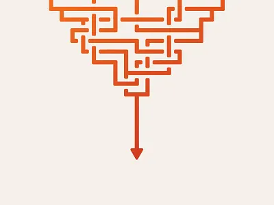 Untangled arrow illustration single stroke