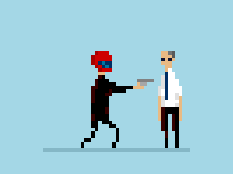 8bit short-story #5 8bit animation gif gun hold up indifference pixel pixelart thief