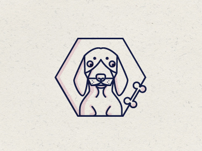 Dachshund bone dachshund dog editorial fancy illustration line work logo pet thin lines