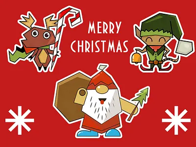 Christmas Funny Stickers character christmas deer design elf emoji funny illustration santa stickers winter xmas