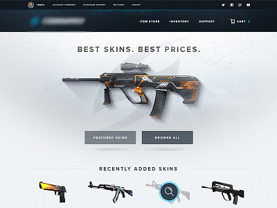 CSGO Skin Website - WIP counter strike cs csgo esports gaming layout skin skins video games weapon website