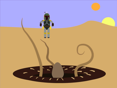 Stay'n Alive 2d animation boba fett inagif y loop motion short space star wars