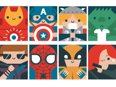 Avengers 2 avengers black widow captain america hawkeye hulk illustration iron man spiderman superhero thor vector wolverine