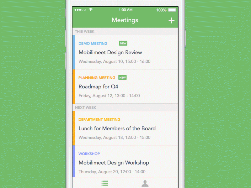 Example of agenda demo