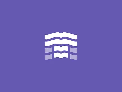 Book + T book flat letter logo mark page purple t