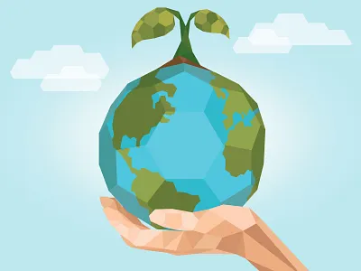 Earth Day earth flat graphic design illustration low poly