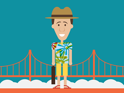 Vacation Mode illustration san francisco self portrait vacation