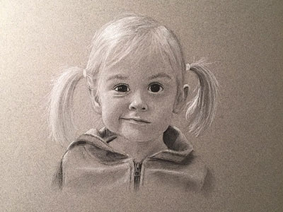 Mia charcoal drawing portrait