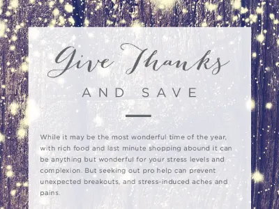 Thanksgiving Spa Email Special advertising blackfriday design email emailmarketing fonts lettering marketing typography