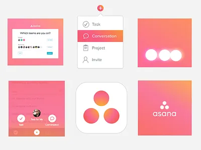 Asana "Coránge" brand color coral glow gradient identity orange ui ux visual