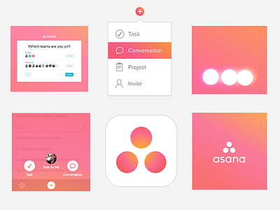 Asana "Coránge" brand color coral glow gradient identity orange ui ux visual