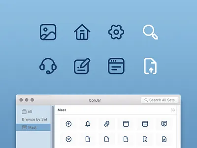 Masticons gear home icon iconjar illustration mast search set svg