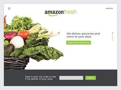 Daily UI: Landing Page amazon dailyui fresh groceries homepage landing landing page ui ux