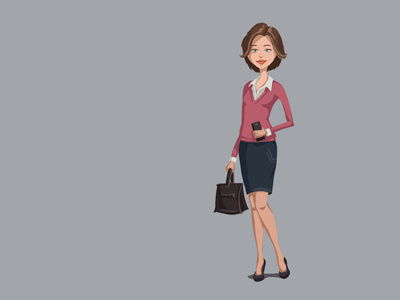 Business Woman business full length girl illustration iphone personage pink standing woman