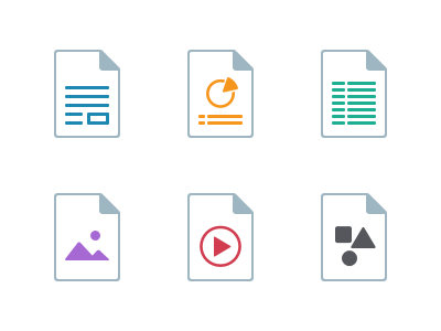 File Types v2 documents file types icons illustration outline stride