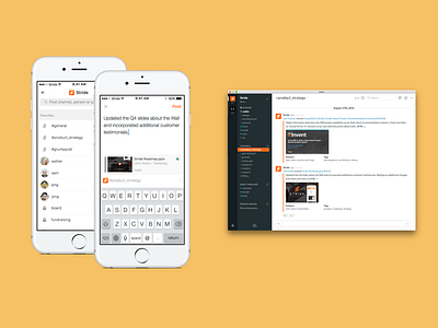 Posting to Slack collaboration communication integration messaging mobile slack stride