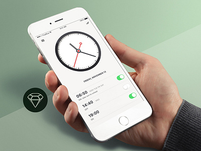 Alarm Clock - Day39 My Free UI/UX SketchApp Challenge alarm clock daily ui dailyui day100 day39 freebie sketch sketchapp ui ui challenge watch