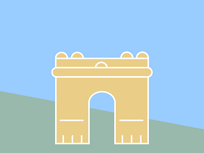 Barcelona iconography arc trionf barcelona bcn building design icon illustration minimal monument