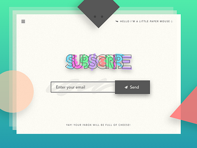 Day 026 - Subscribe button dailyui email form inbox modal mouse newsletter paper sketch subscribe ui