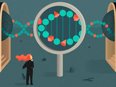 Illustration for Spectrum News autism brain dna illustration spectrumnews