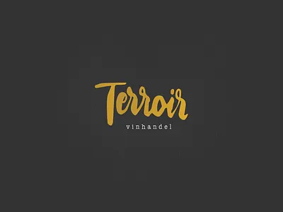 Terroir vinhandel logo brush custom gold lettering logo special terroir type wine