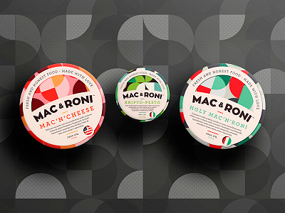 Mac & Roni american cheese italian lepca mac package packaging pattern pesto smart diseños sticker