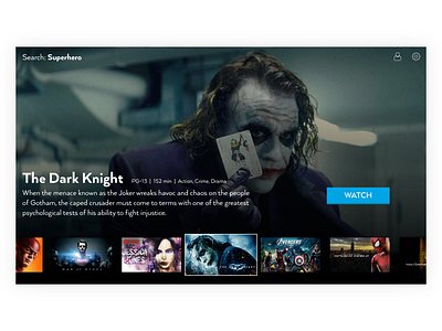 Daily UI 025 - Tv App 025 account batman dailyui log in movie superheros tv app ui ux watch