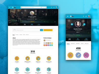 uTest Profile Page activity feed activity stream badges points profile social status testers testing ui utest ux