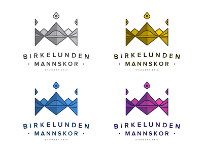 Birkelunden Mannskor Logo Colourways branding choir colours logo mountains norway