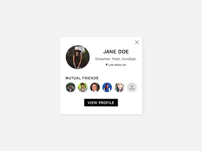 Profile Card card dailyui design element flat form interface profile ui user ux widget