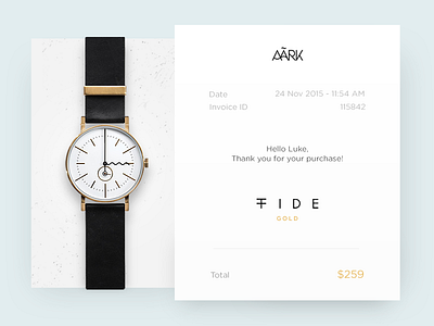 Email Receipt aark clean collective dailyui email minimal receipt simple ui ux watches