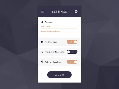 Daily UI : #007 // Settings dalyui day07 settings ui ux