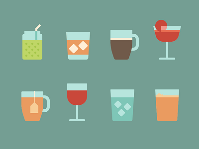 Beverages beverage cocktail coffee drink icon illustration juice smoothie tea water whiskey wine