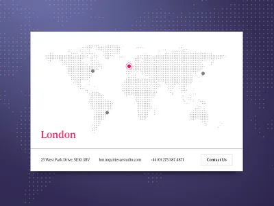 Shot 047 - Contact Card agency card contact grid interface london map studio typography ui user world