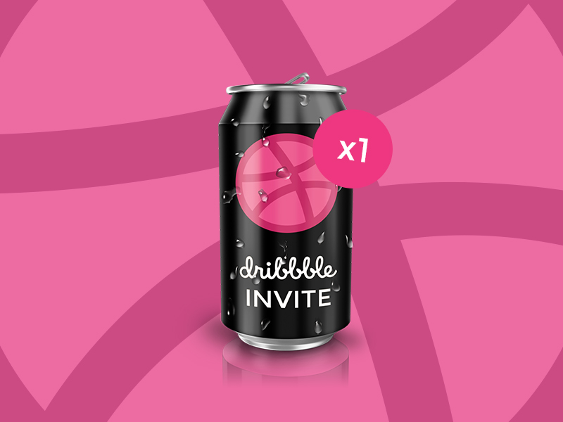 x1 Dribbble Invite to Giveaway! baller can design draft dribbble giveaway invite invites packaging pink pop soda