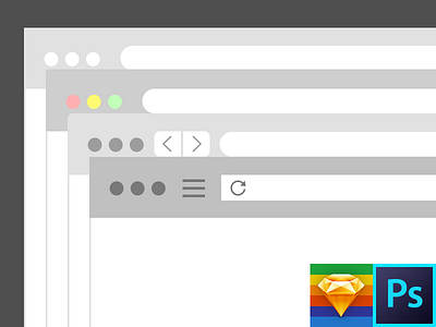 Browser Flat Kit Photoshop & Sketch Template browser chrome firefox free photoshop psd safari sketch template