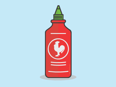 Little Sriracha flat illustration minimal rooster sauce sriracha