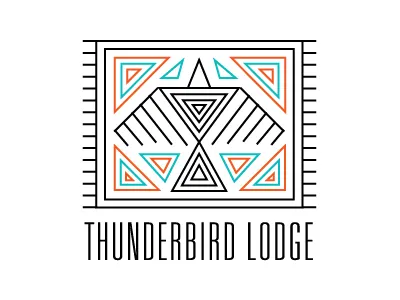 Thunderbird Lodge logo bird branding design indian lodge logo nativa american native navajo rug symbols thunderbird