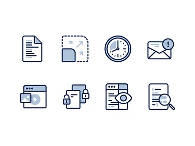 Mast Features app blue browser clock document feature illustration tool writing